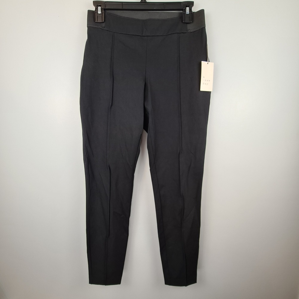 A New Day Womens Black Skinny Ankle Pants Pull On Elastic Waist Size 4 NWT